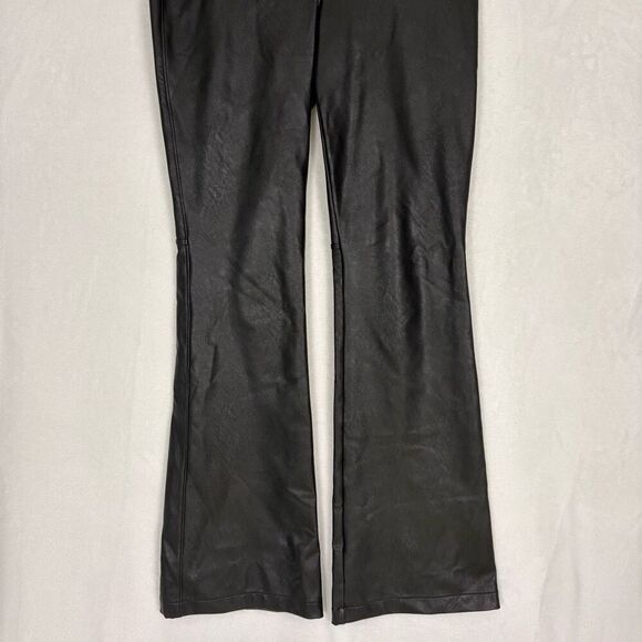 Spanx Black Faux Leather High Waisted Flare Pull On Pants Size Small - Picture 3 of 11